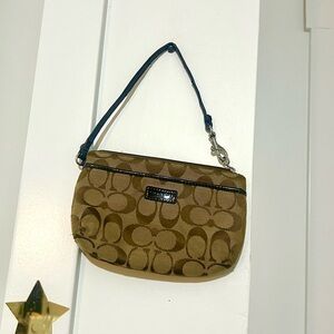 Coach Brown Signature Wristlet
